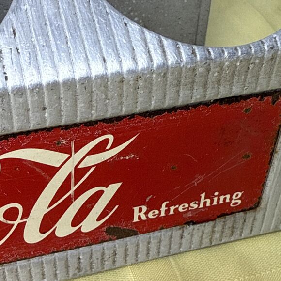 Vtg Aluminum Coca-Cola Metal 6-Pack Bottle Carrier - 1950’s - Picture 14 of 16